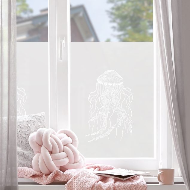 Fönsterfilm insynsskydd Illustration Jellyfish