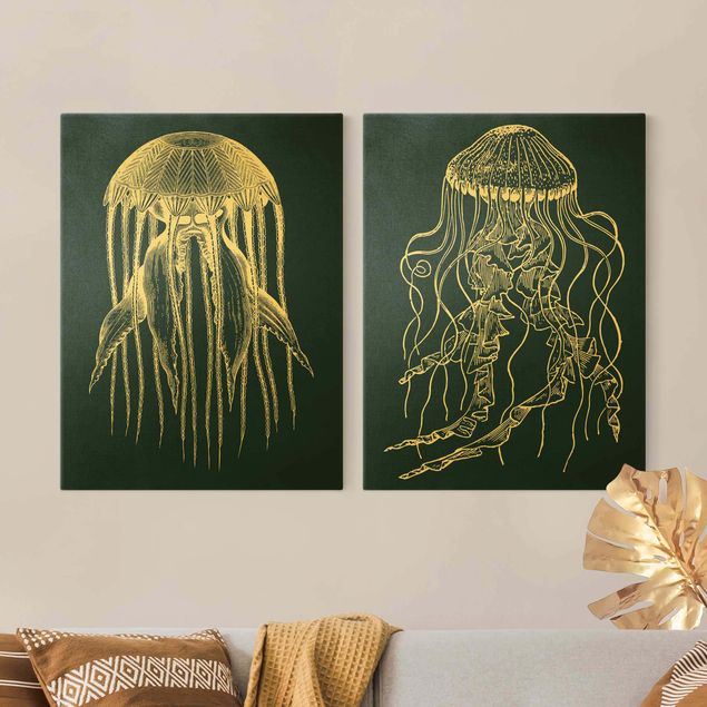 Tavlor landskap Illustration Jellyfish Duo