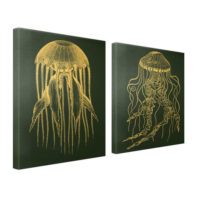 Tavlor hav Illustration Jellyfish Duo