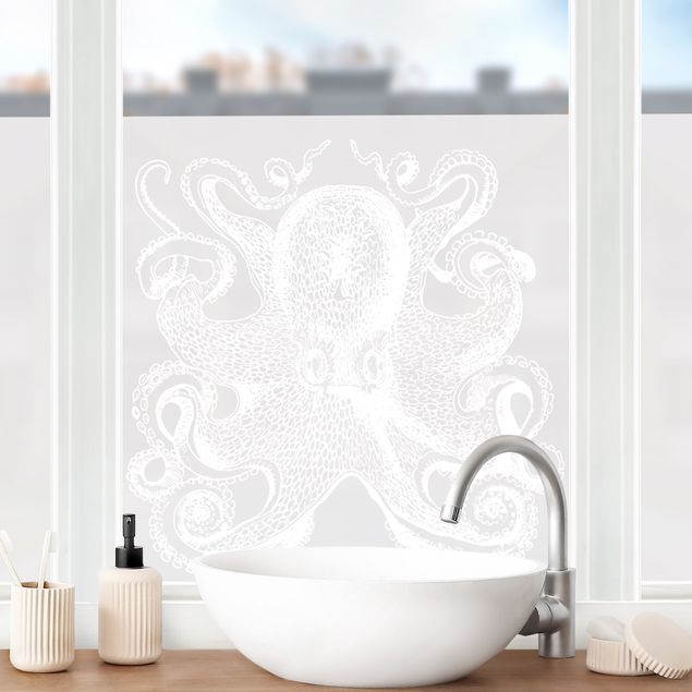 Fönsterdekaler djur Illustration Octopus