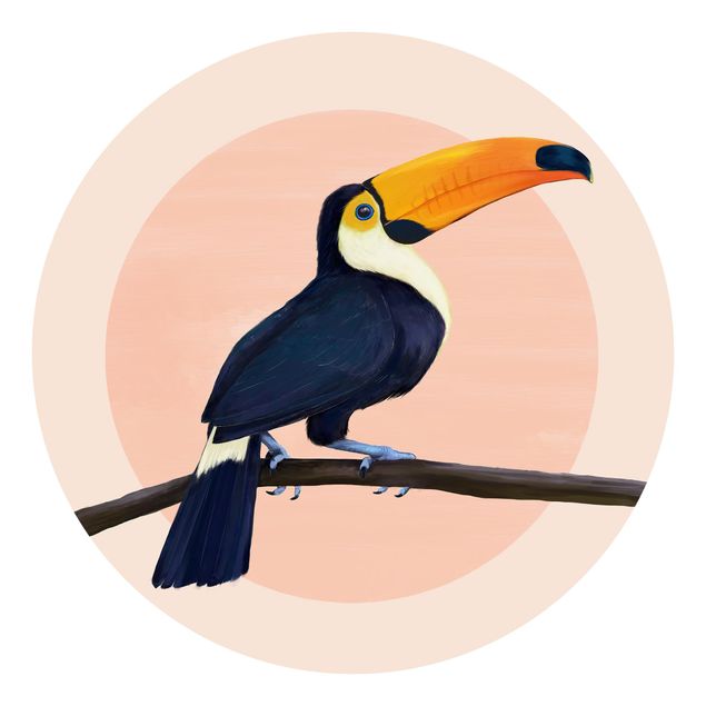 Fototapeter djur Illustration Bird Toucan Painting Pastel