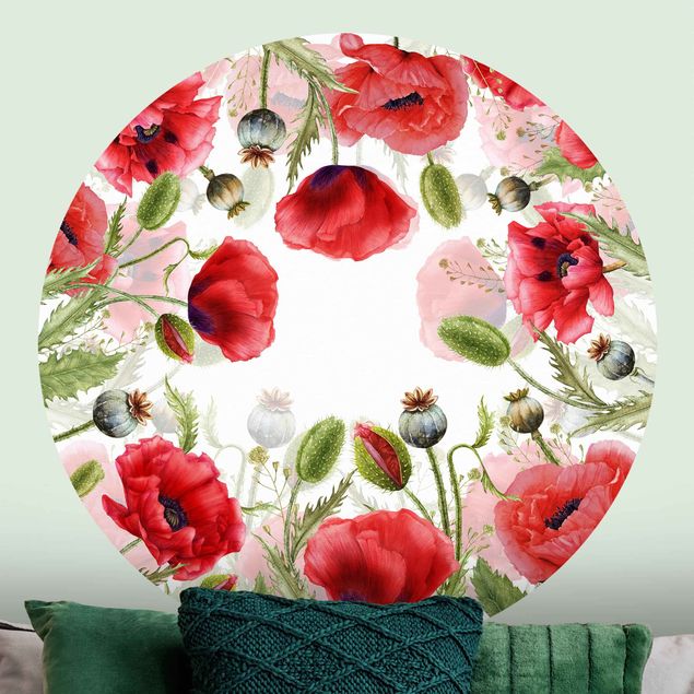 Kök dekoration Illustrated Poppies