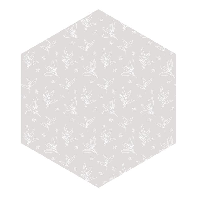 Tapeter Illustrated Branches Pattern Beige