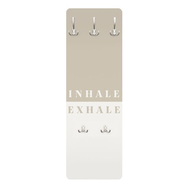 Klädhängare vägg träpanel - Inhale and exhale