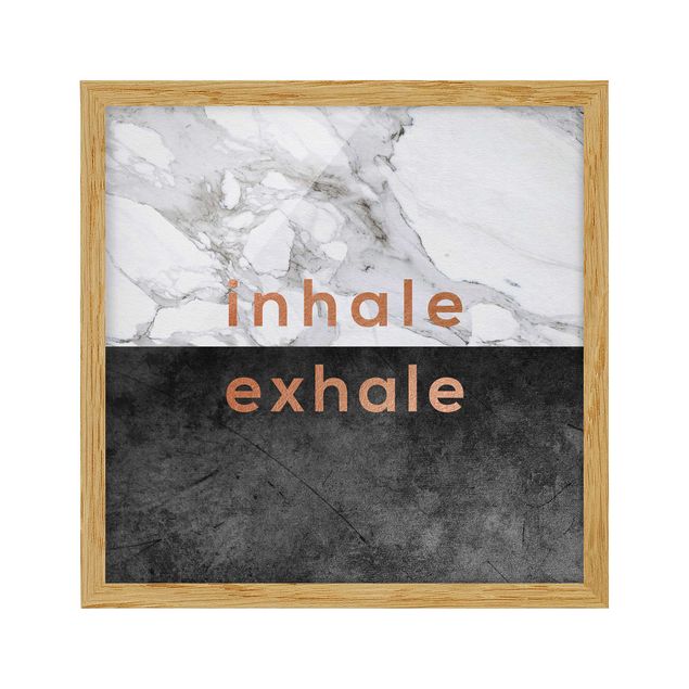 Tavlor konstutskrifter Inhale Exhale Copper And Marble