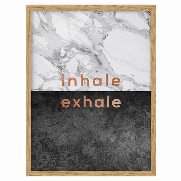 Tavlor konstutskrifter Inhale Exhale Copper And Marble