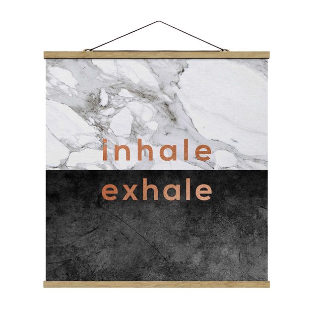 Tavlor modernt Inhale Exhale Copper And Marble