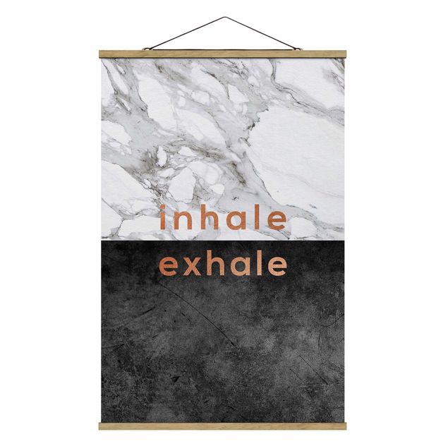 Tavlor modernt Inhale Exhale Copper And Marble