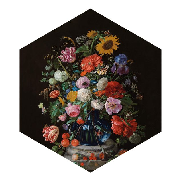 Tapeter modernt Jan Davidsz De Heem - Glass Vase With Flowers