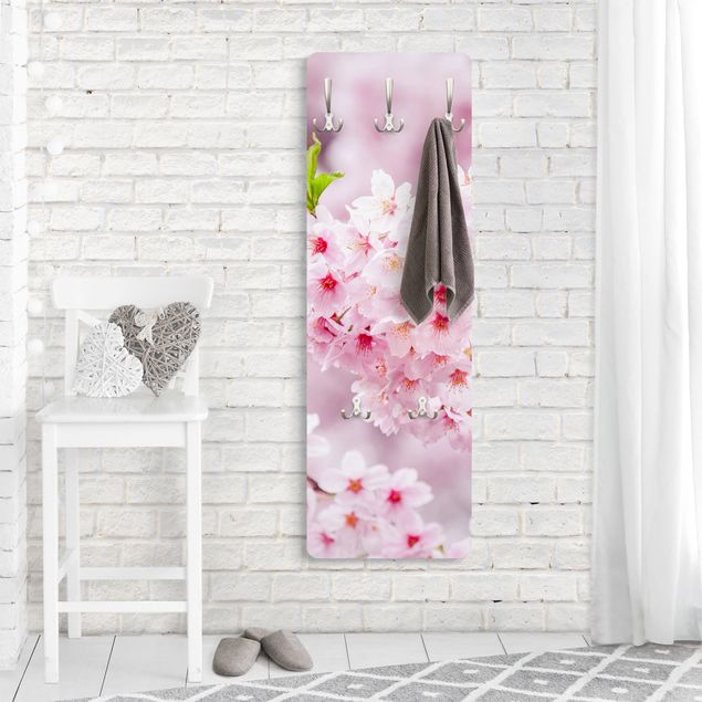 Klädhängare vägg rosa Japanese Cherry Blossoms