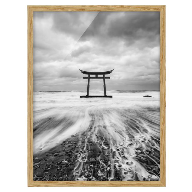 Tavlor arkitektur och skyline Japanese Torii In The Ocean