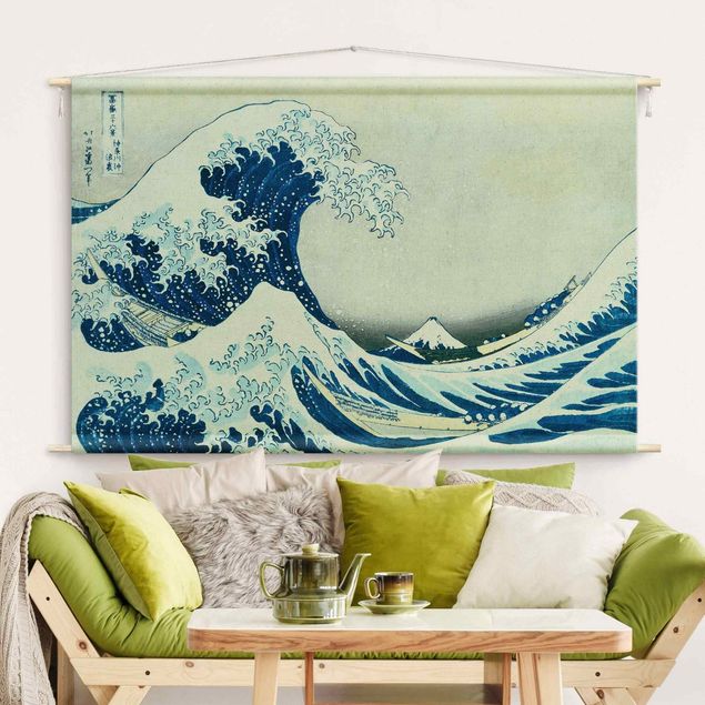 Modern väggbonad Katsushika Hokusai - The Great Wave At Kanagawa