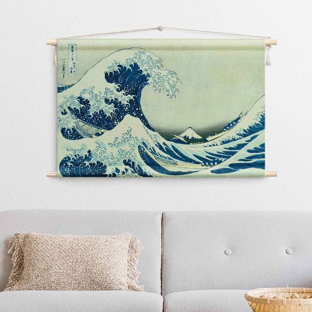 Väggbonad konst Katsushika Hokusai - The Great Wave At Kanagawa