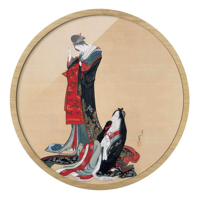Tavlor runt Katsushika Hokusai - Two Courtesans