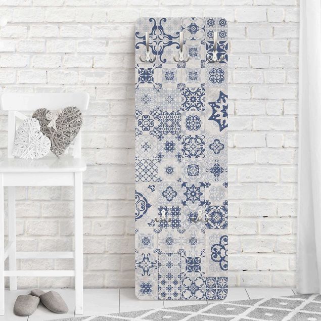 Klädhängare vägg mönster Ceramic Tiles Agadir Blue