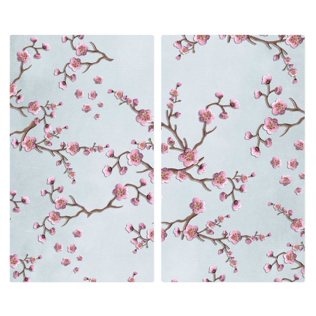 Spistäckplattor Cherry Blossoms On Blue