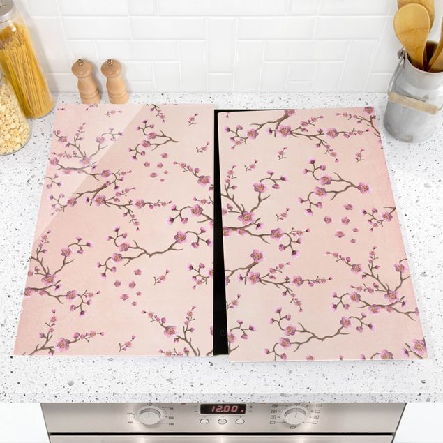 Kök dekoration Cherry Blossoms On Light Pink