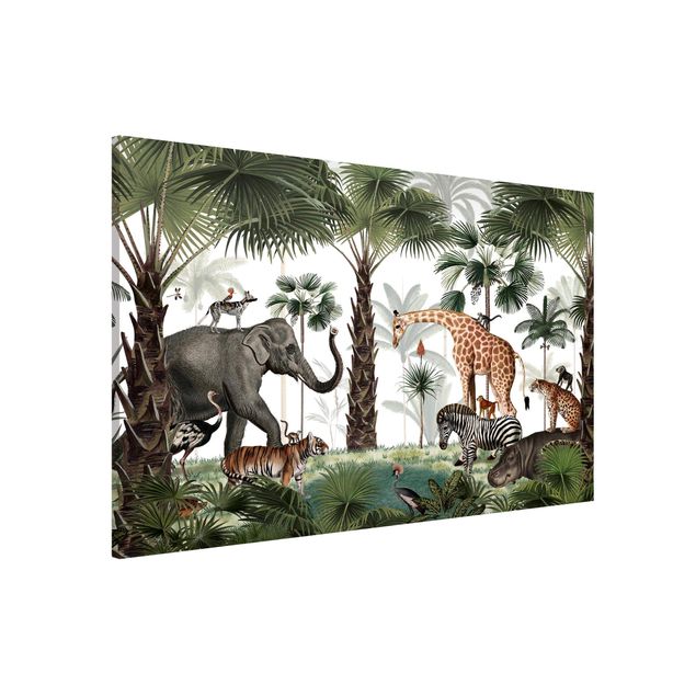 Tavlor elefanter Kingdom of the jungle animals