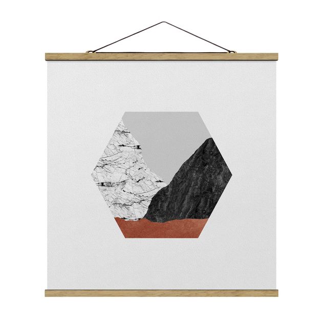 Tavlor modernt Copper Mountains Hexagonal Geometry
