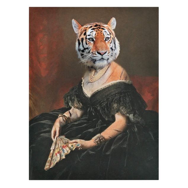 Canvastavlor vintage Lady Tiger