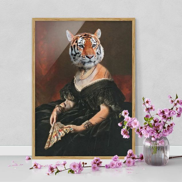 Tavlor med ram konstutskrifter Lady Tiger