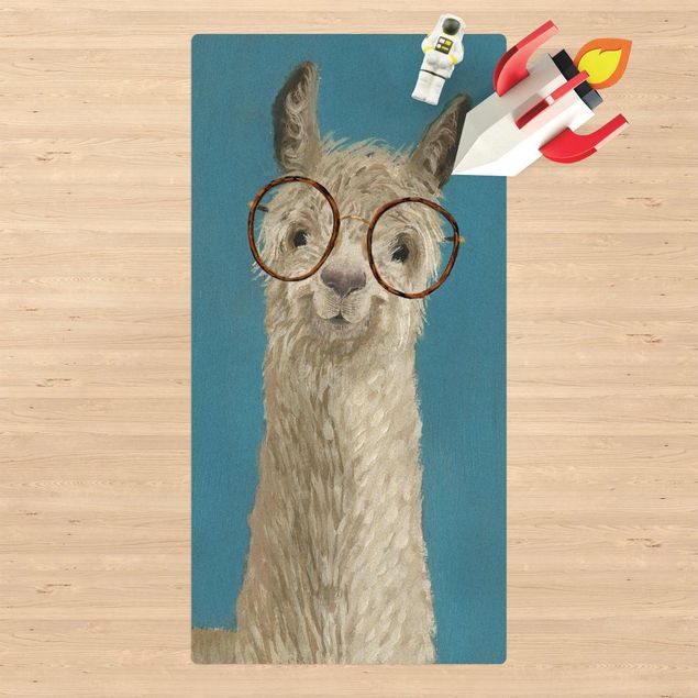 långa mattor Lama With Glasses I