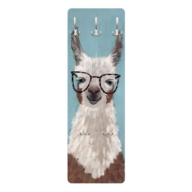 Klädhängare vägg blå Lama With Glasses II