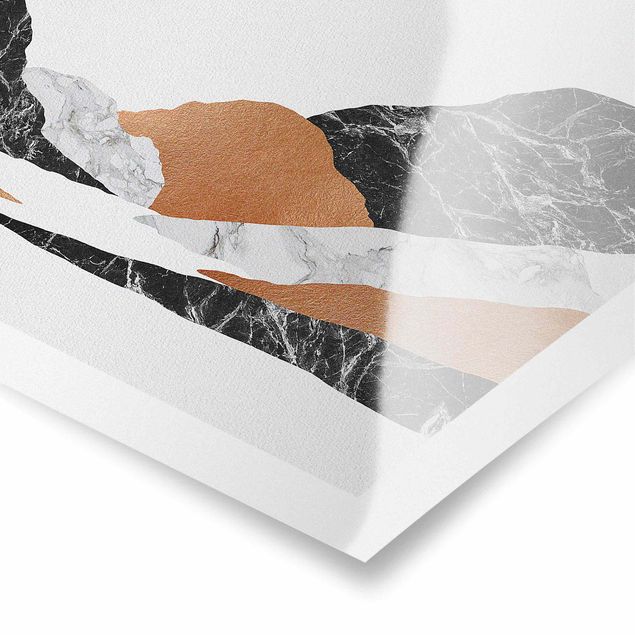 Posters abstrakt Landscape In Marble And Copper II