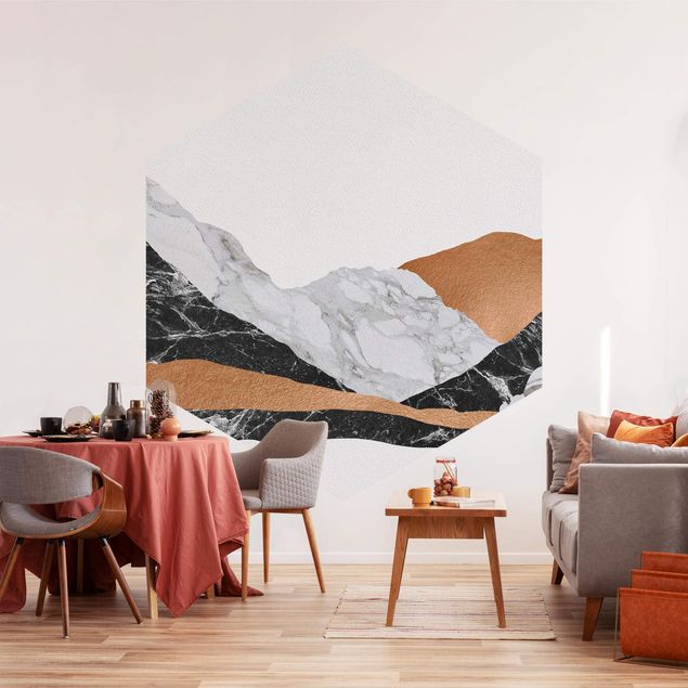 Fototapeter bergen Landscape In Marble And Copper