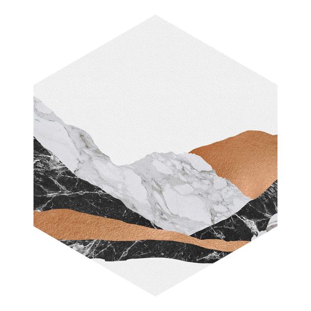 Hexagonala tapeter Landscape In Marble And Copper