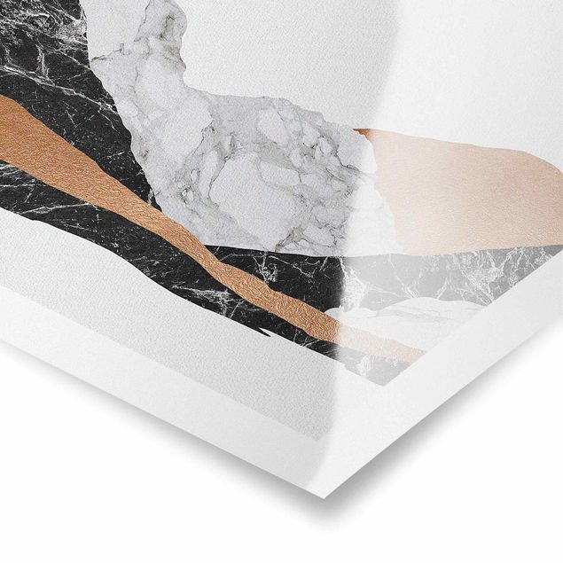 Posters abstrakt Landscape In Marble And Copper