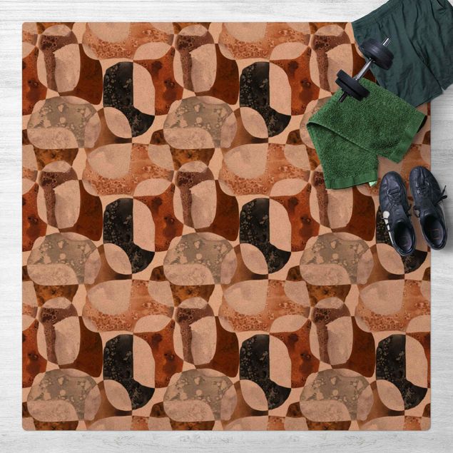 brun matta Living Stones Pattern In Brown