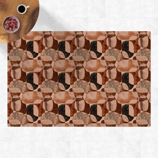 mattor brun Living Stones Pattern In Brown