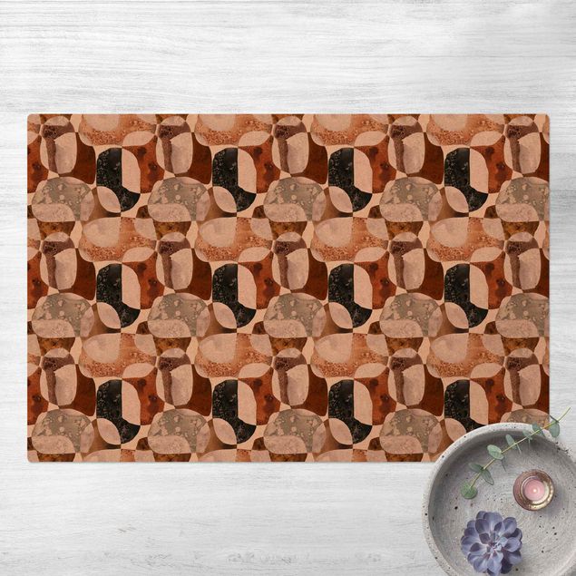 modern matta vardagsrum Living Stones Pattern In Brown