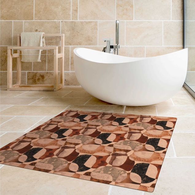 stora mattor Living Stones Pattern In Brown