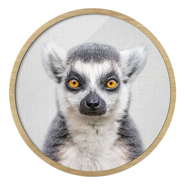 Runde Bilder mit Rahmen Lemur Ludwig