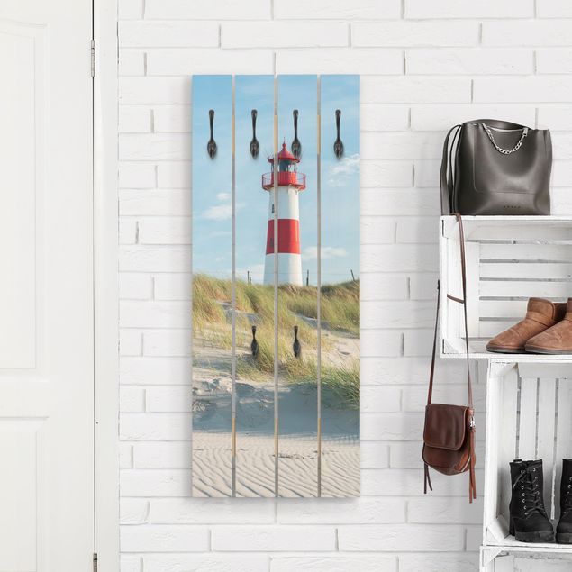 Klädhängare vägg landskap Lighthouse At The North Sea