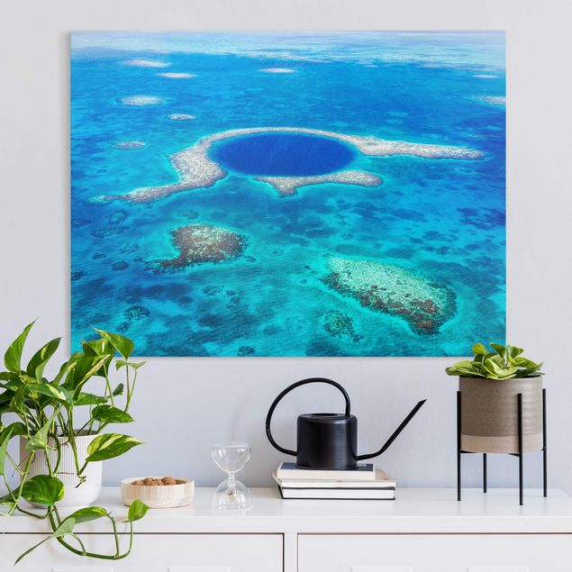 Canvastavlor karibien Lighthouse Reef Of Belize