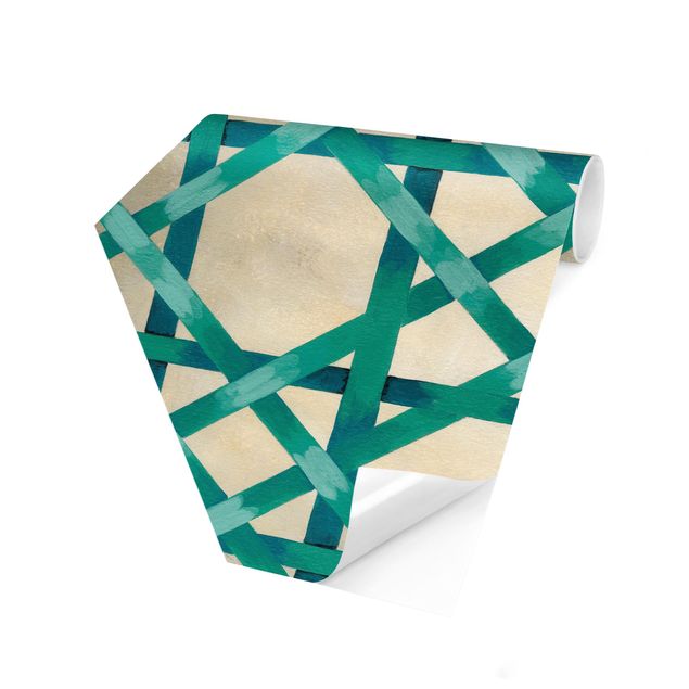 Hexagonala tapeter Light And Ribbon Turquoise