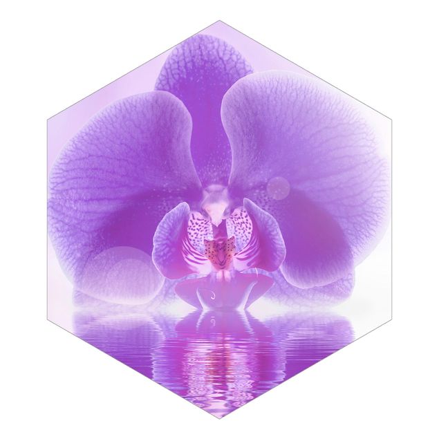 Tapeter Purple Orchid On Water