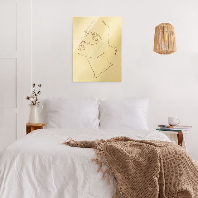 Tavlor modernt Line Art - Woman Dreaming Face