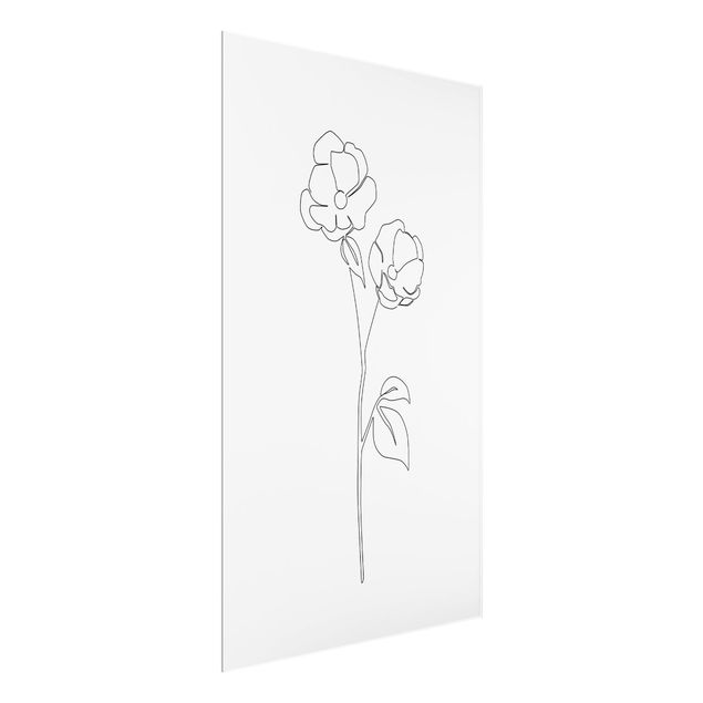 Tavlor porträtt Line Art Flowers - Poppy Flower