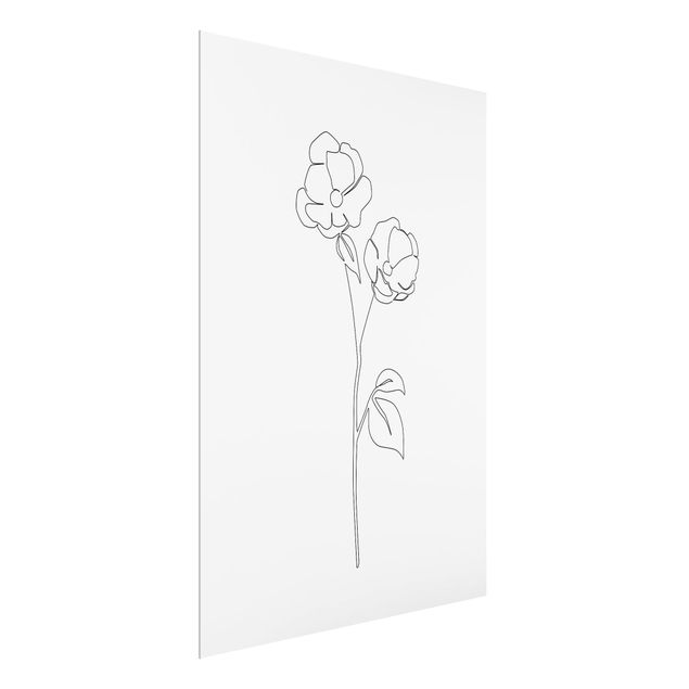 Tavlor porträtt Line Art Flowers - Poppy Flower