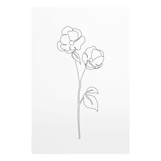 Tavlor modernt Line Art Flowers - Poppy Flower
