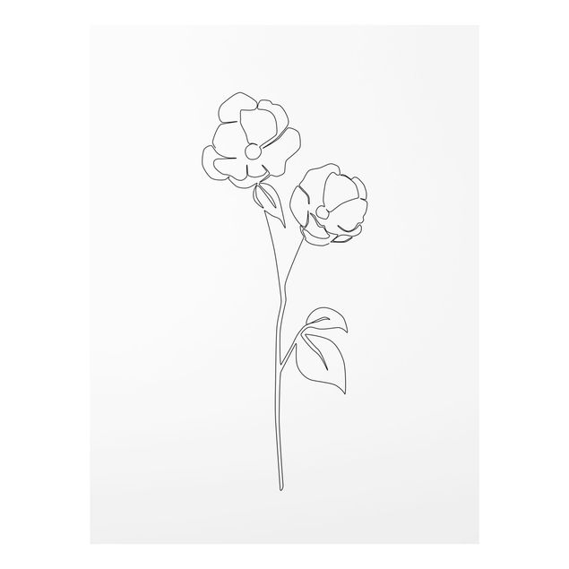 Tavlor modernt Line Art Flowers - Poppy Flower