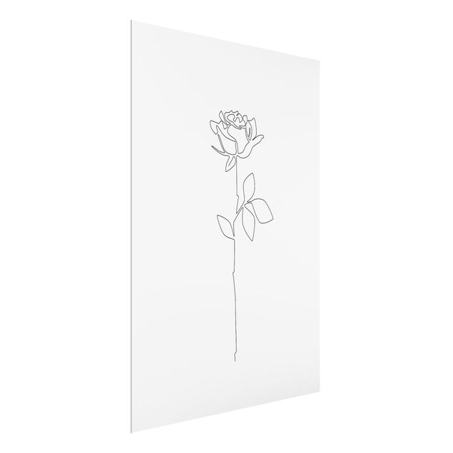 Tavlor modernt Line Art Flowers - Rose