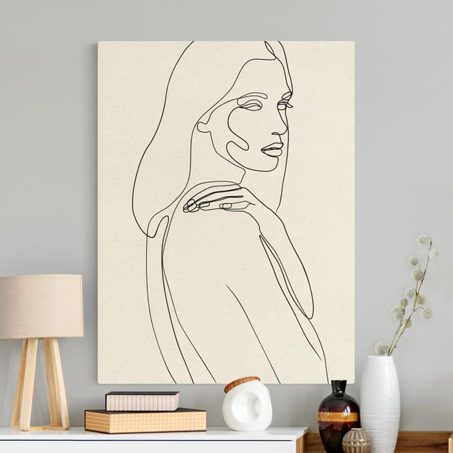 Konststilar Line Art Woman Shoulder Black And White