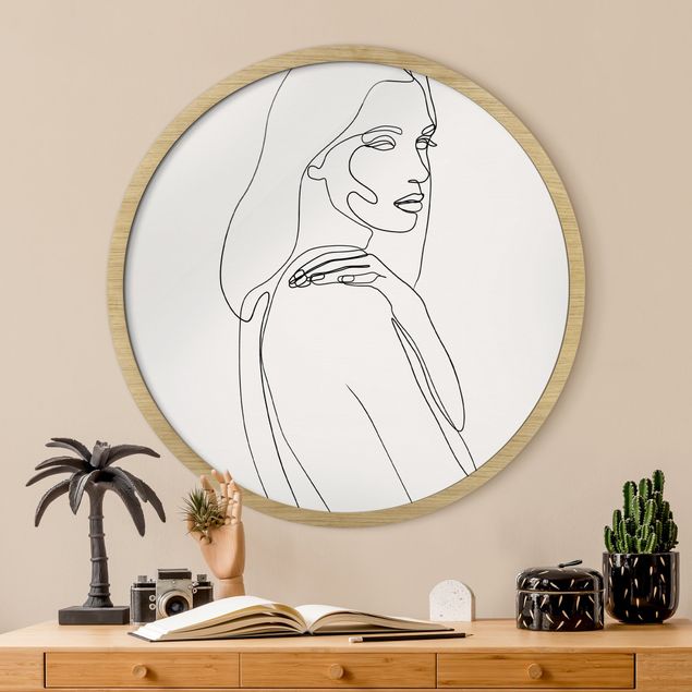 Konststilar Line Art Woman Shoulder Black And White
