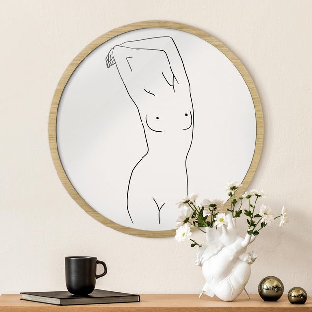 Tavlor med ram konstutskrifter Line Art Nude Art Of A Woman Black And White