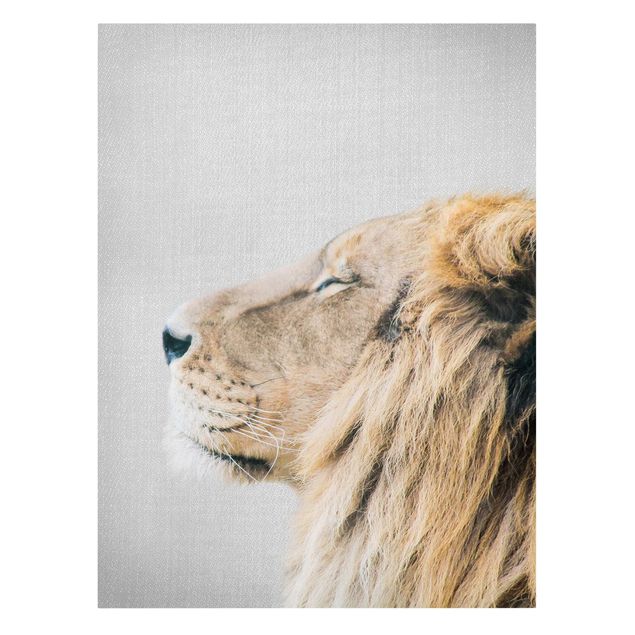Canvastavlor svart och vitt Lion Leopold